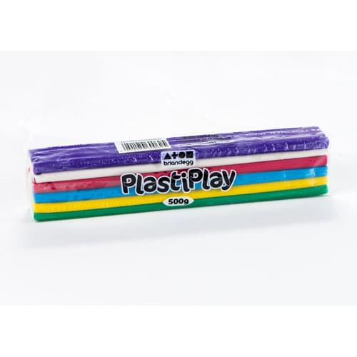 PlastiPlay Modelling Dough 500g Multicolour Block Rainbow Standard
