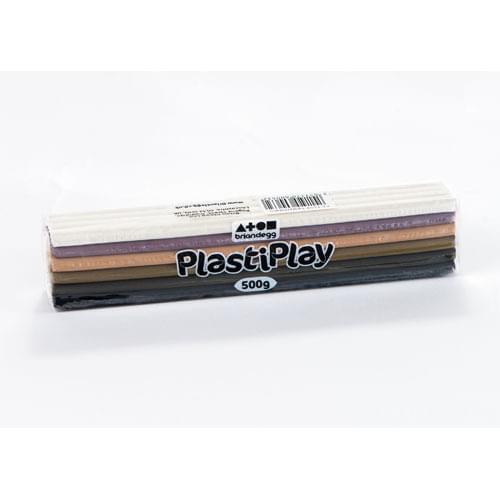 PlastiPlay Modelling Dough 500g Multicolour Block Skintone