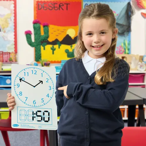 Show-me SurfaceShield A4 Clock Face Mini Whiteboards Bulk Box - 100 Sets