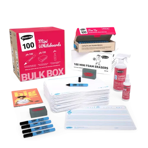 Show-me SurfaceShield A4 Music Ruled Mini Whiteboards Bulk Box - 100 Sets