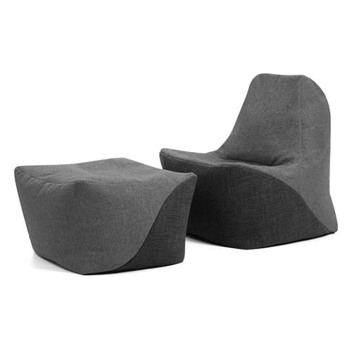 Secondary Upright Chair & Pouffe Bundle Light Grey/Grey