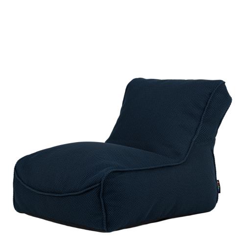 Large Tech Mesh Study Lounger Bean Bag and Footstool Bundle - Navy