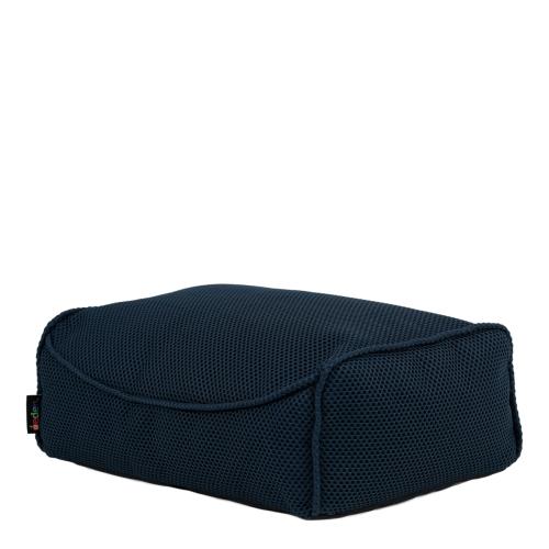 Large Tech Mesh Study Lounger Bean Bag and Footstool Bundle - Navy