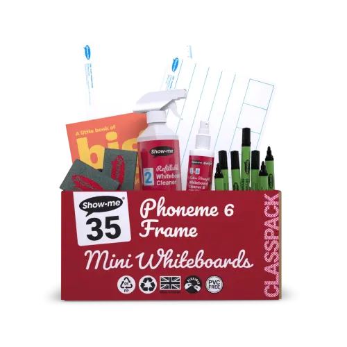 Show-me SurfaceShield A4 6-Frame Phoneme Mini Whiteboards Classpack - 35 Sets