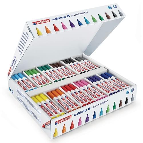 Edding 8 Bullet Tip Colour Marker Assorted Classpack of 144