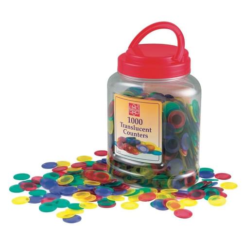 22mm Translucent Counters Pk1000 Assorted Colours
