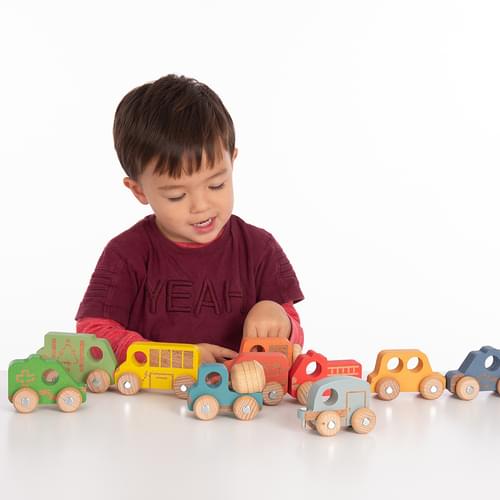 Rainbow Wooden Vehicles