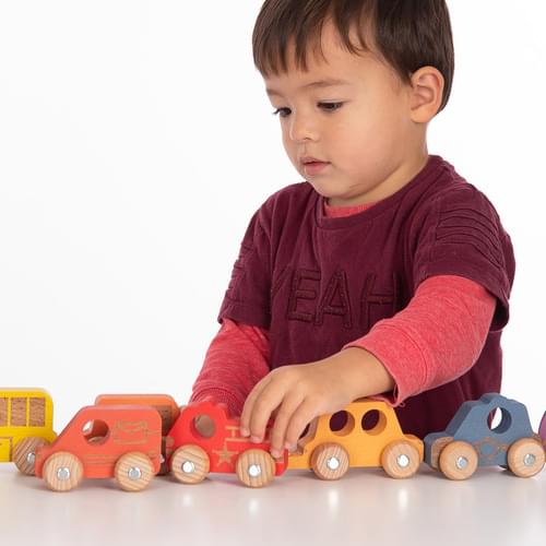 Rainbow Wooden Vehicles