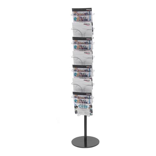 Chrome Wire 7 Pocket Literature Floor Stand