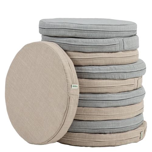 Set of 10 Woven Carry Cushions - Natural/Grey