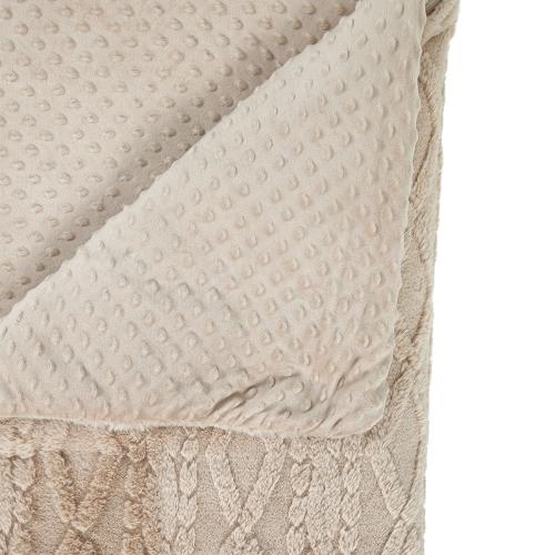 Cable Knit Faux Fur Weighted Blanket