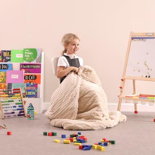 Cable Knit Faux Fur Weighted Blanket