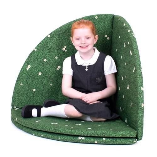 Indoor/Outdoor Daisy Grass Print Folding Floor Mat