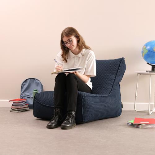 Large Tech Mesh Study Lounger Bean Bag - Navy