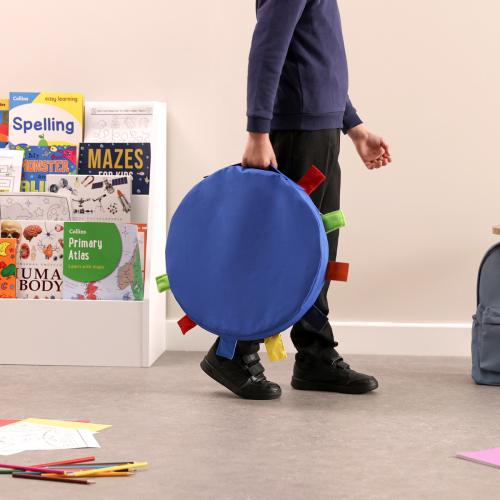 Sensory Touch Tags Carry Cushion - Blue
