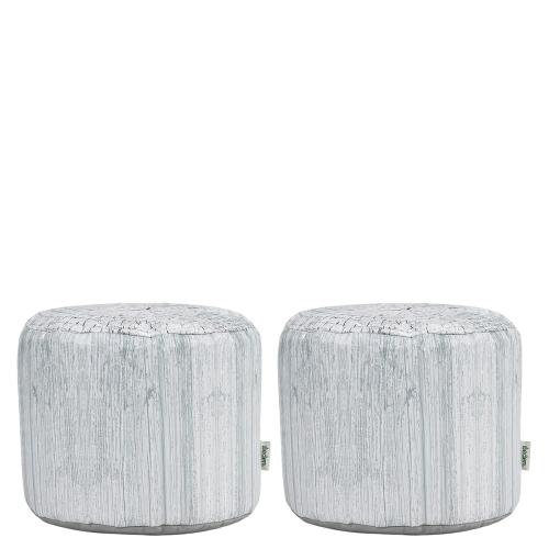 Set of 2 Large Driftwood Print Bean Bag Stools