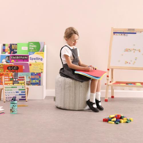 Set of 2 Large Driftwood Print Bean Bag Stools