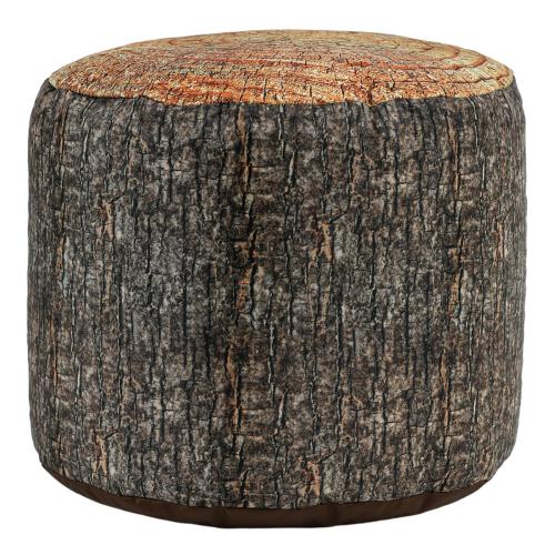 Set of 2 Large Tree Stump Print Bean Bag Stools