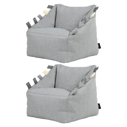 Set of 2 Sensory Touch Tags Taggies Kids Armchairs - Woven Grey