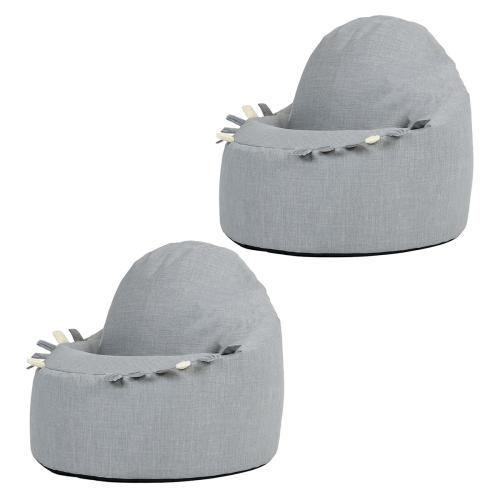 Set of 2 Sensory Touch Tags Taggies Dart Chairs - Woven Grey