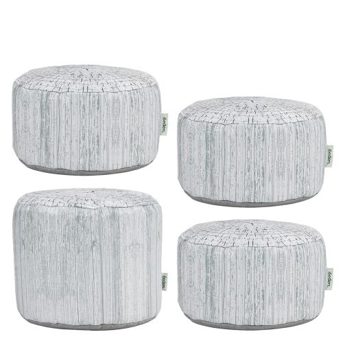 Driftwood Print Bean Bag Stool Set