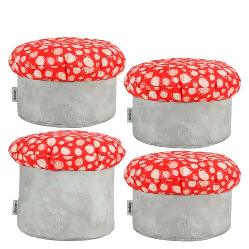 Toadstool Print Bean Bag Stool Set