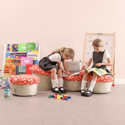 Toadstool Print Bean Bag Stool Set