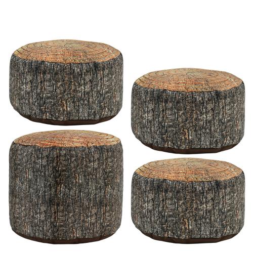 Tree Stump Print Bean Bag Stool Set