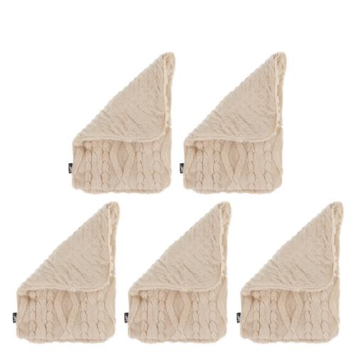 Set of 5 Cable Knit Faux Fur Weighted Lap Pads