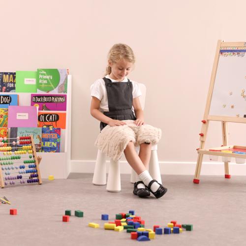 Set of 5 Cable Knit Faux Fur Weighted Lap Pads