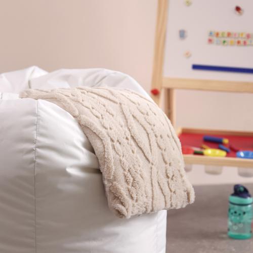 Set of 5 Cable Knit Faux Fur Weighted Lap Pads