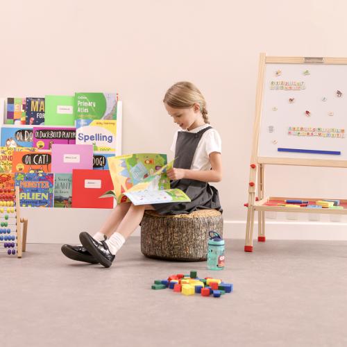 Tree Stump Print Bean Bag Stool and Foam Bench Set