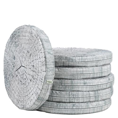 Set of 6 Round Driftwood Print Carry Cushions