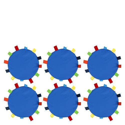 Pack of 6 Sensory Touch Tags Carry Cushions - Blue