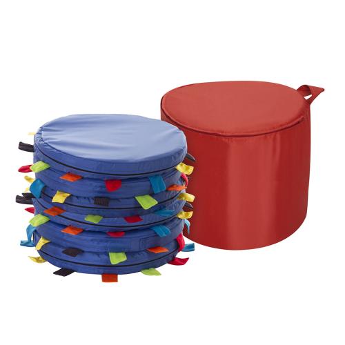 Pack of 6 Sensory Touch Tags Carry Cushions - Blue