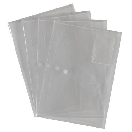 Super Saver Polypropylene ID Popper Wallet A4+ - Clear