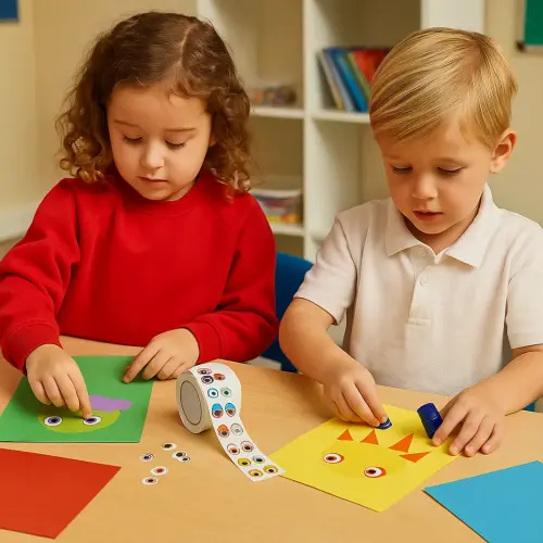 Coloured Eye Stickers on a Roll