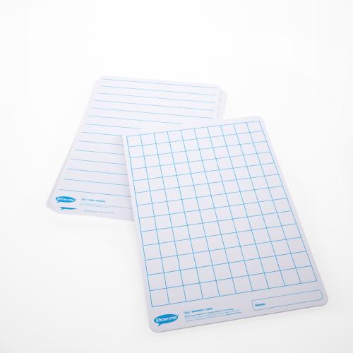Show-me Gridded/Lined Double-sided A4 Mini Whiteboards - Pack of 10