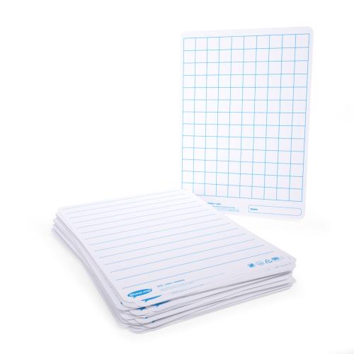 Show-me Gridded/Lined Double-sided A4 Mini Whiteboards - Pack of 35
