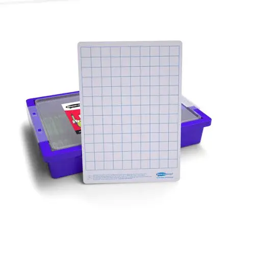 Show-me SurfaceShield A4 Gridded Mini Whiteboards - 120 Piece Classroom Tray Kit with Accessories
