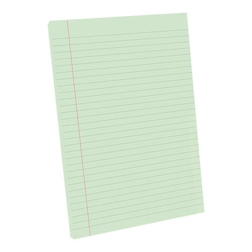 A4 Tinted Exercise Paper Pad 8mm Ruled & Margin Green Paper