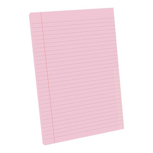 A4 Tinted Exercise Paper Pad 8mm Ruled & Margin Pink Paper