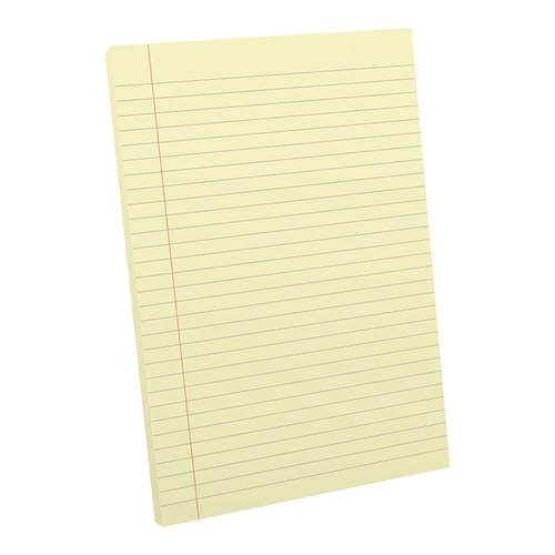 A4 Tinted Exercise Paper Pad 8mm Ruled & Margin Yellow Paper