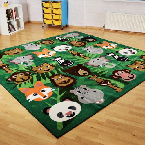 Wild Animals Classroom Carpet