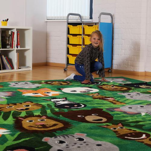Wild Animals Classroom Carpet
