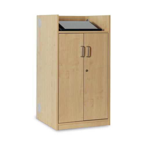 Classic Lectern with Lockable Doors - Maple