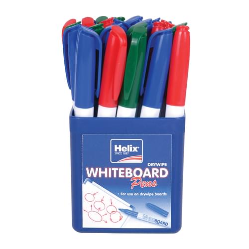 Helix Fine Tip Whiteboard Pen Assorted in Tub