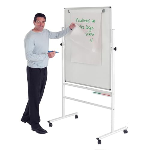 WriteOn Magnetic Steel Revolver Mobile Whiteboard W900 x H1200mm