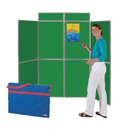 BusyFold Light 8 Panel & 2 Header Display Kit (Grey Frame) Emerald Green Loop Nylon Cloth