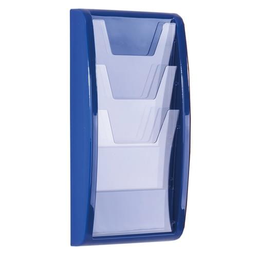 Panorama Wall Mounted Literature Holder 3x A4 Blue